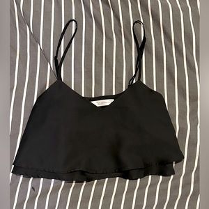 Black Cropped Tank Top